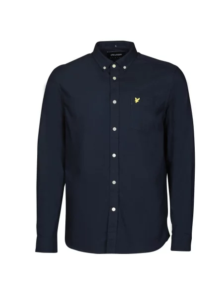 Cămașă Lyle & Scott din țesătură twill albastru