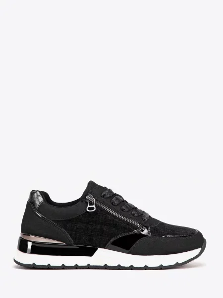 Sneakersy z suwakiem na boku czarne