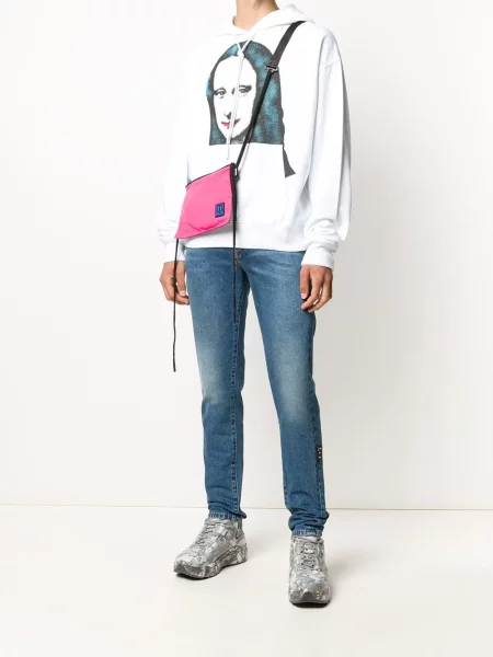 Raštuotas džemperis su gobtuvu Off-white balta