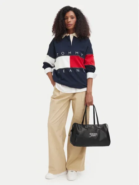 Tommy Jeans Shopper torba / srebro crna