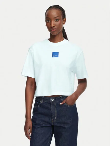 Karl Lagerfeld Jeans Marškinėliai Boxy Fit balta