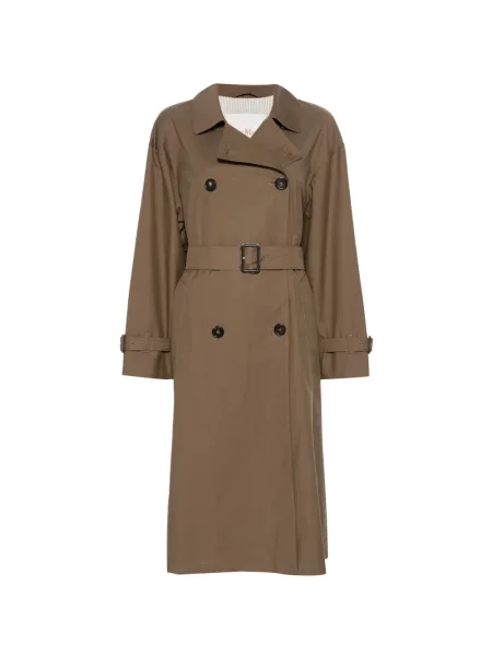 Trenci Max Mara din țesătură twill maro