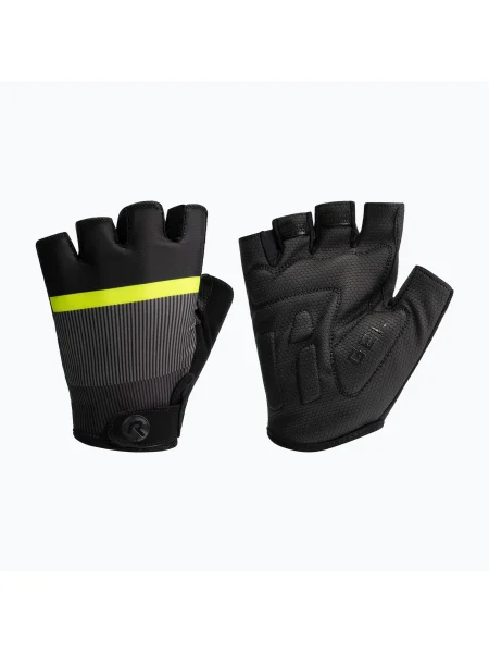 Rogelli Hero II férfi kerékpáros kesztyű fekete/fluor/szürke. Méret: S fekete