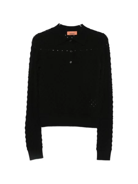 Lung tricou polo Missoni tricotate negru