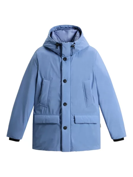 Geacă Woolrich cu glugă albastru