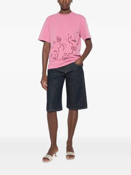 Scurt tricou Ganni roz