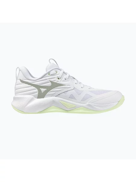 Încălțăminte de volei pentru femei Mizuno Wave Momentum Pro white/aqua gray/ambrosia alb