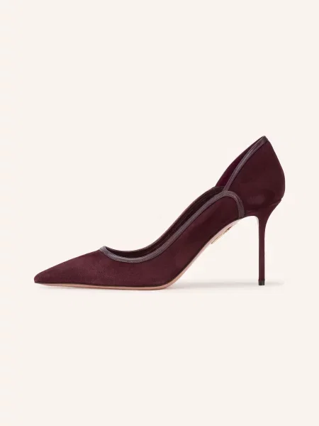 Aquazzura Lodičky Plush Pump 85 tmavě červená