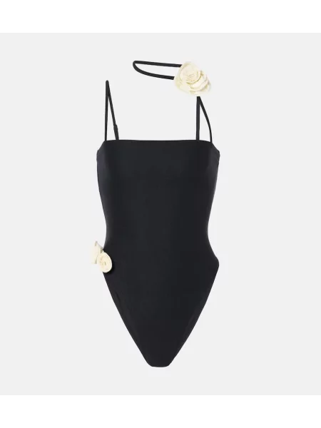 Costum de baie Same cu model floral negru