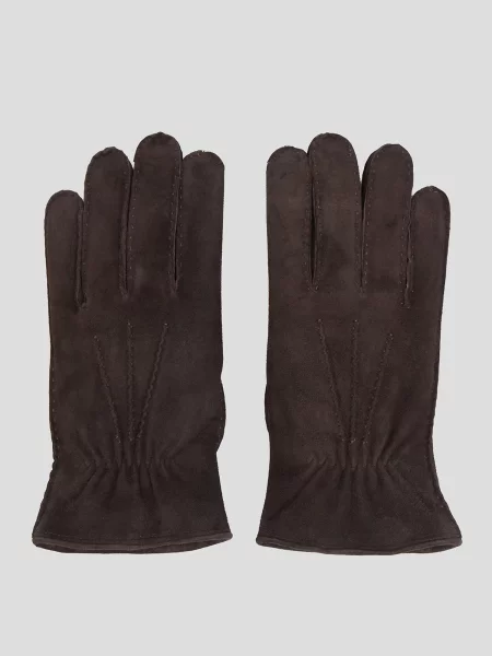 Замшеві рукавички Barba Napoli коричневі