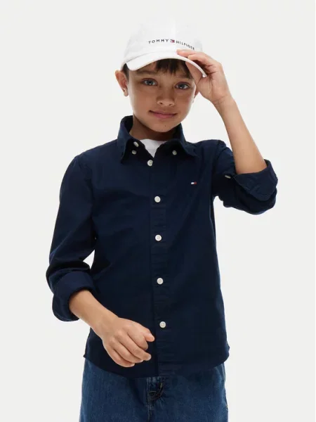 Tommy Hilfiger Πουκάμισο Flag Oxford Σκούρο μπλε