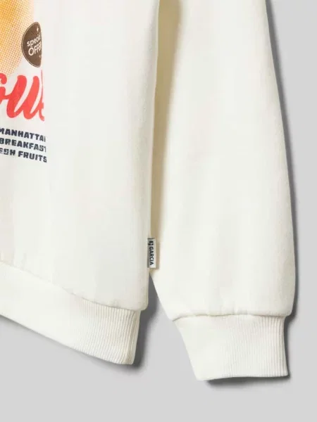 Bluza z nadrukiem z logo Garcia biała