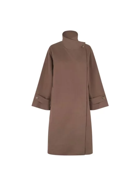Płaszcz Lollys Laundry wełniany brązowy