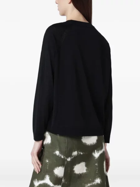 Pulover Roberto Collina cu decolteu rotund negru