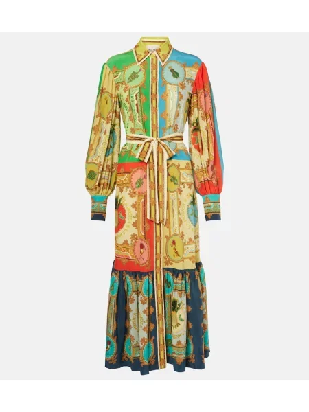 Rochie tip cămașă Alemais de in cu imagine de costum