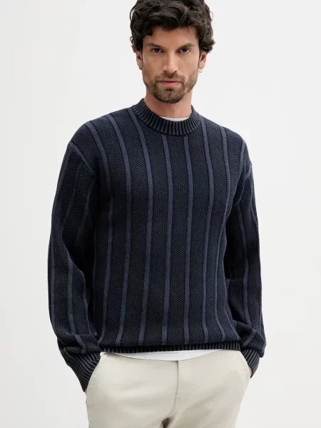 BOSS Pulover Kaktus Bleumarin portocaliu