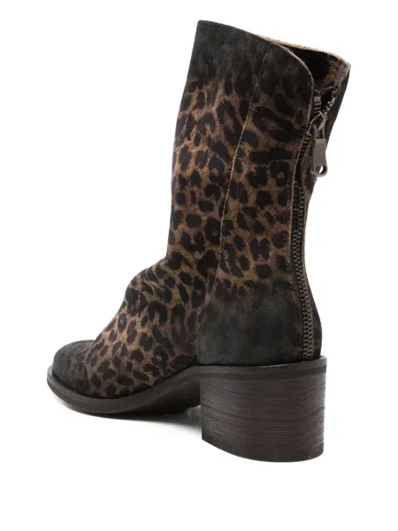 Cizme scurte Metisse cu imagine cu model leopard maro