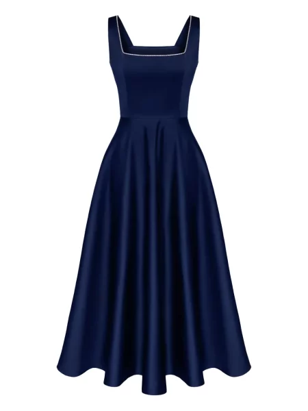 Rochie midi Post Meridiem până la genunchi de costum albastru