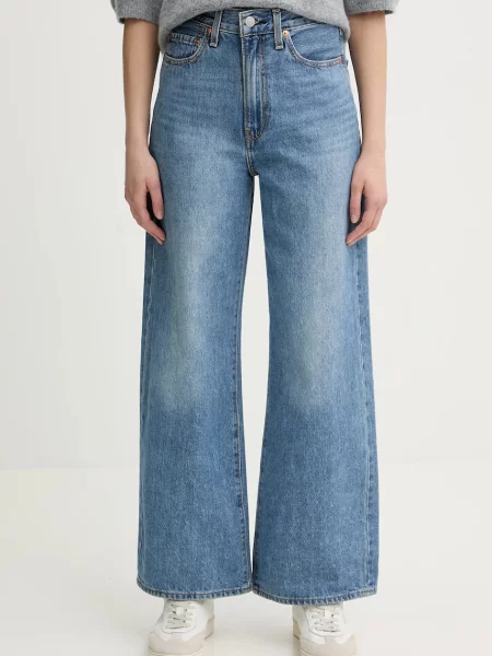Levi's blugi wide leg pentru femei RIBCAGE WIDE LEG albastru