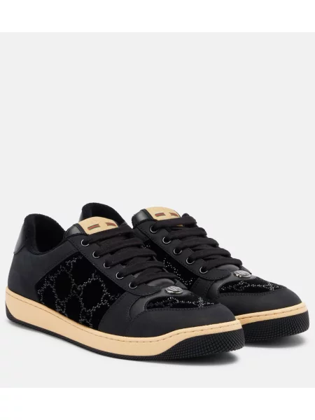 Usnjene superge Gucci Screener črna
