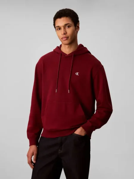 Calvin Klein Jeans hanorac cu glugă bărbătesc din roșu