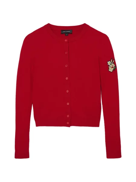 Cardigan Marc Jacobs cu aplicații roșu