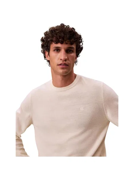 Sveter Calvin Klein Jeans z merina biela
