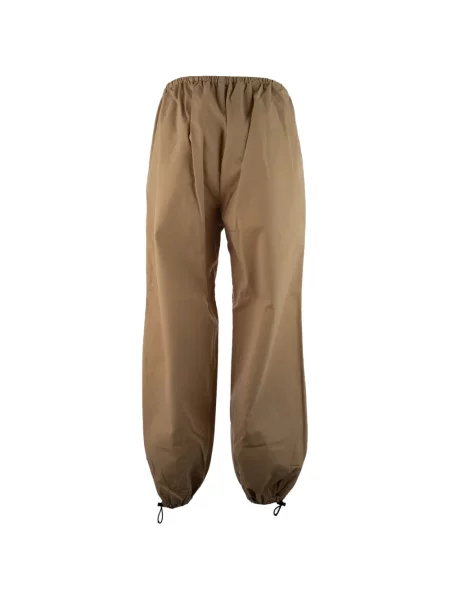 Pantaloni Miu Miu cu broderie cu cordon maro
