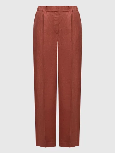 Льняные брюки Brunello Cucinelli красные