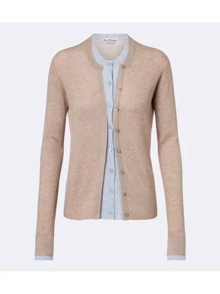 Cardigan Acne Studios de lână bej