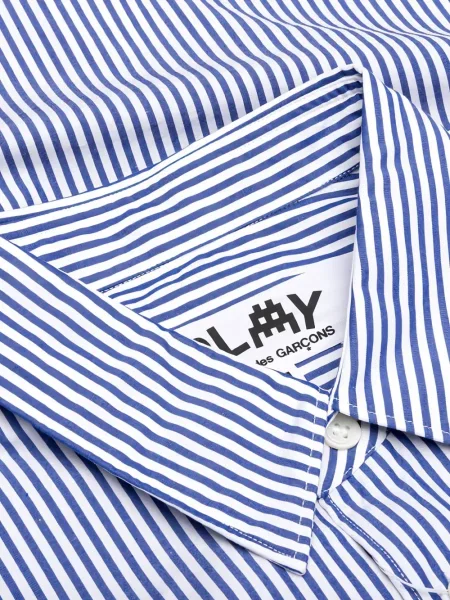 Риза Comme Des Garçons Play на райета синьо