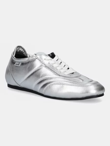 Love Moschino sneakers din piele argintiu