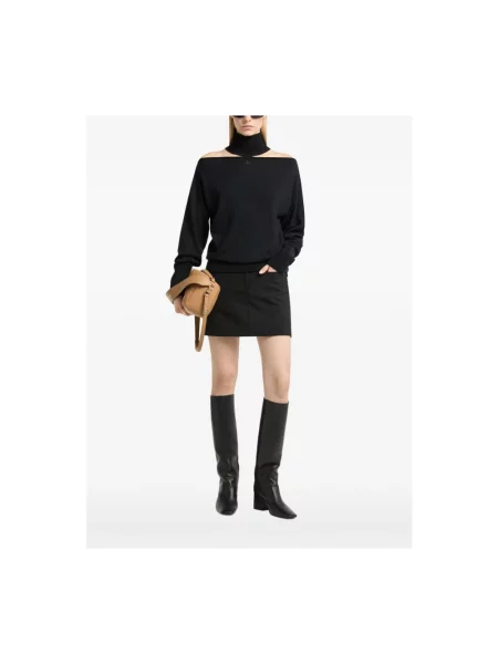 Sweter z golfem Courreges wełniany do golfa czarny