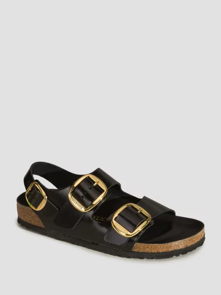 Sneakers Birkenstock Milano Big Buckle Natural Leather Patent High-Shine Black EUR 37 czarne