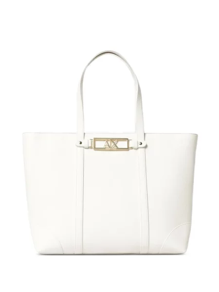 Shopper táska Armani Exchange autogrammal fehér