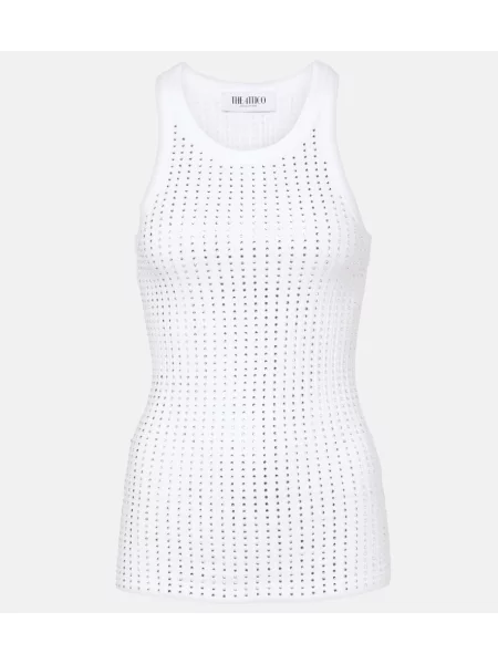 Top The Attico din jerseu alb