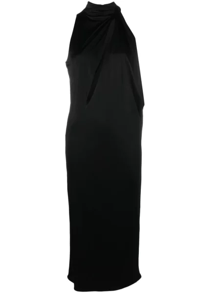 Rochie midi Versace până la genunchi cu gât halter de costum negru