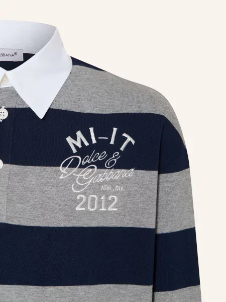Dolce & Gabbana Koszulka Polo Z Jerseyu blau biała