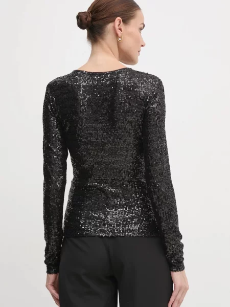 Hosszú ujjú hosszú felső Dkny fekete