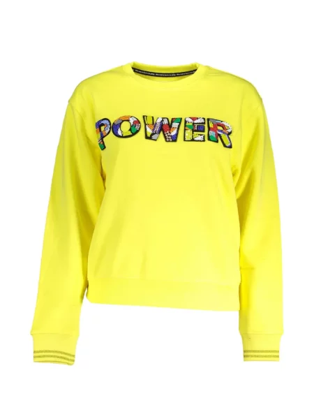 Pulover Desigual cu broderie galben