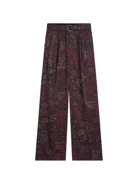 Cu centură pantaloni Dries Van Noten violet