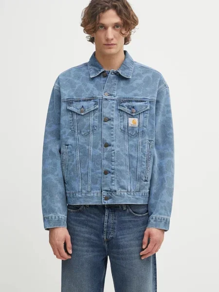 Carhartt WIP Τζιν μπουφάν Duck Helston Jacket μπλε