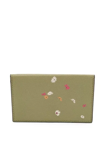 Portofel Valextra cu model floral cu imagine verde