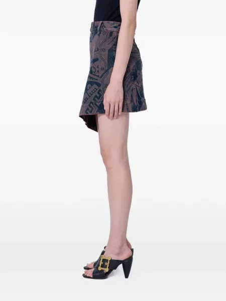 Fusta mini Vivienne Westwood cu imagine asimetrică maro