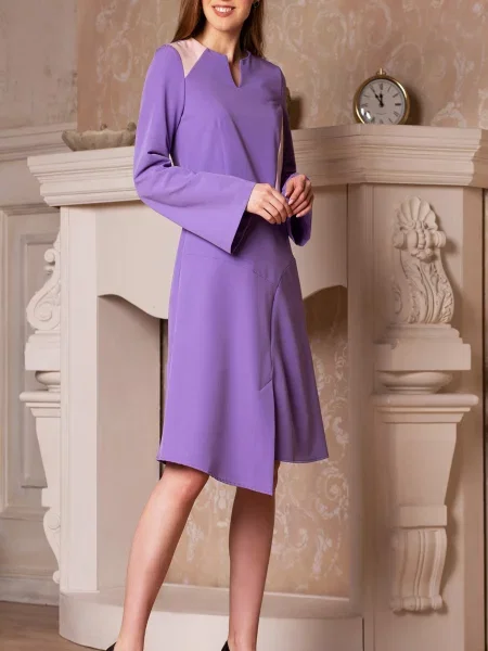 Сукня міді LadyLike текстиль фіолетовий