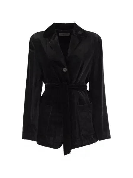 Cu centură sacou Weekend Max Mara de catifea negru