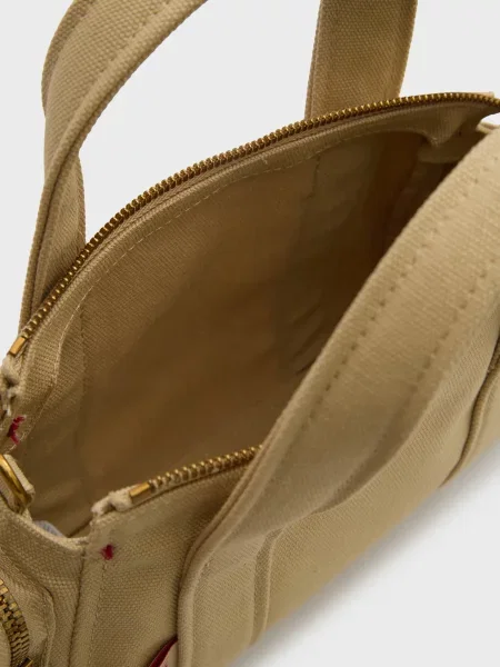 Сумка Calvin Klein с ремешками из канваса бежевая