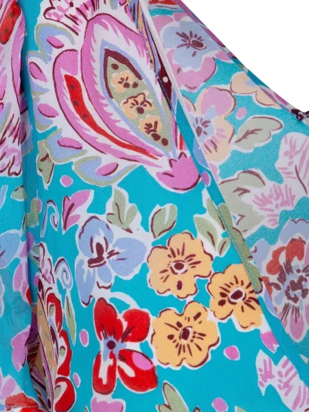 Rochie Rixo cu model floral cu imagine albastru
