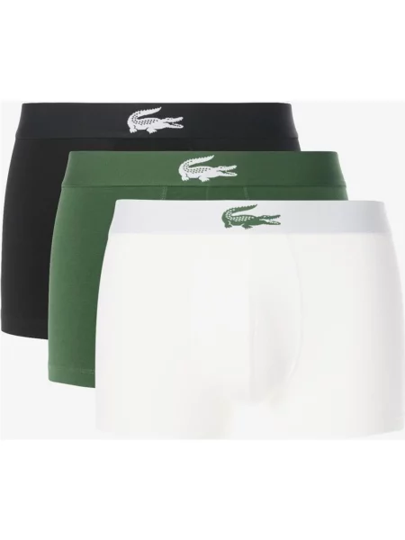 Bokserki Lacoste Stretch Jersey zielony czarny 3 sztuki S biały