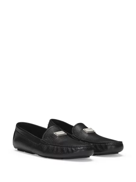 Iš natūralios odos loaferiai Dolce & Gabbana juoda